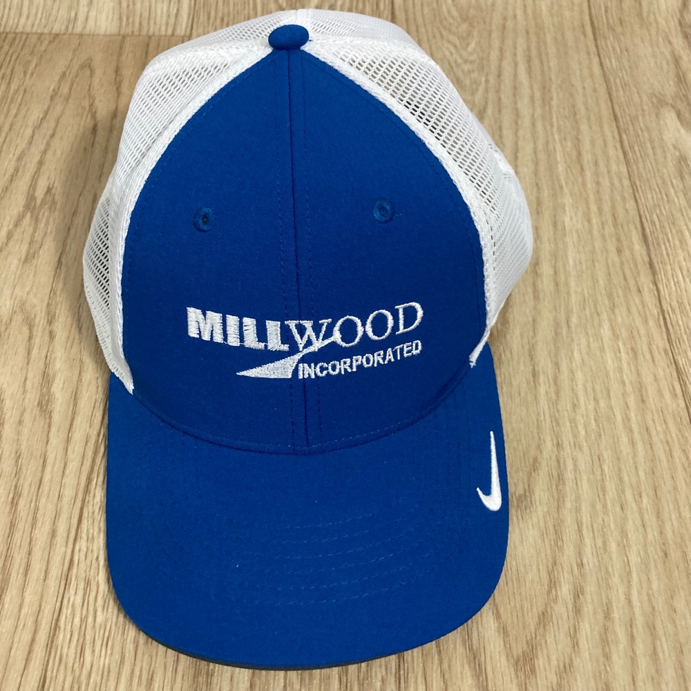 Nike Legacy91 Trucker Hat Mens L/XL Blue White Good Millwood Inc Dri-FIT Cap